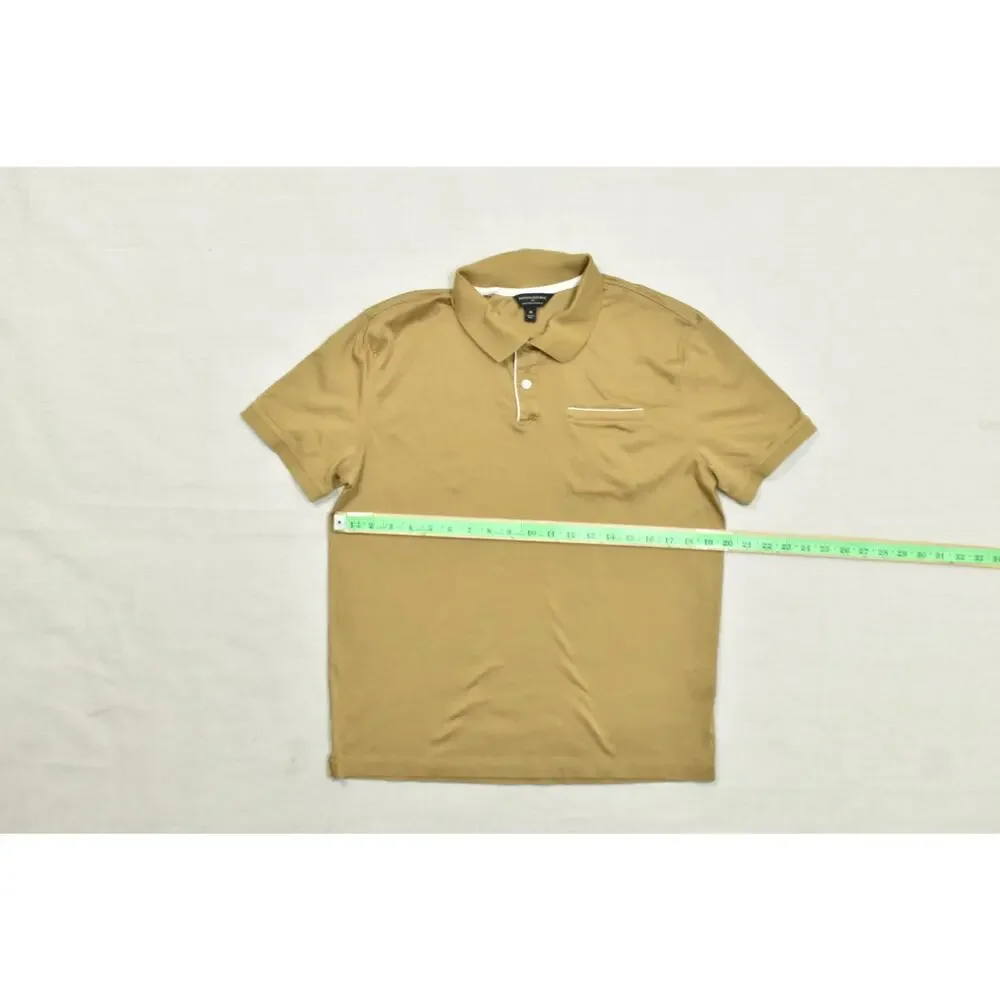 Banana Republic Luxe Touch Performance Polo Shirt Men's Size Medium M Gold Tan